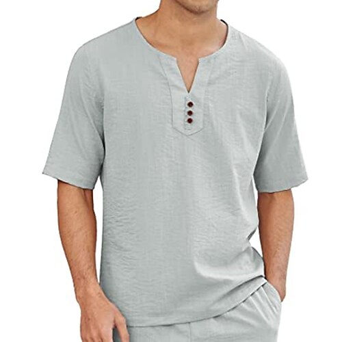 Men's Casual Shirt Solid Color Henley Blue Khaki Gray White Black Outdoor Street Short Sleeve Clothing Apparel Cotton Fashion Casual Breathable Comfortable
Men's Casual Shirt Solid Color Henley Blue Khaki Gray White Black Outdoor Street Short Sleeve Clothing Apparel Cotton Fashion Casual Breathable Comfortable