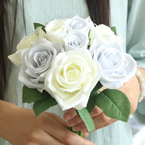 

Artificial Flowers Home Decorations Wedding Bridal Bouquet Living Room Simulation Flowers Tabletop Display 9Pcs Flower Heads