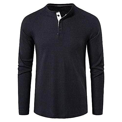 Men's Waffle Henley Shirts Casual Long Sleeves Shirt Solid Color Regular Fit Tops Black
Men's Waffle Henley Shirts Casual Long Sleeves Shirt Solid Color Regular Fit Tops Black