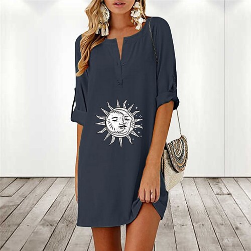 Femme Robe t-shirt Demi Manches Automne Printemps - Moderne Imprimer Col V Lin Ample 2022 Noir bleu marine Gris S M L XL XXL
Femme Robe t-shirt Demi Manches Automne Printemps - Moderne Imprimer Col V Lin Ample 2022 Noir bleu marine Gris S M L XL XXL