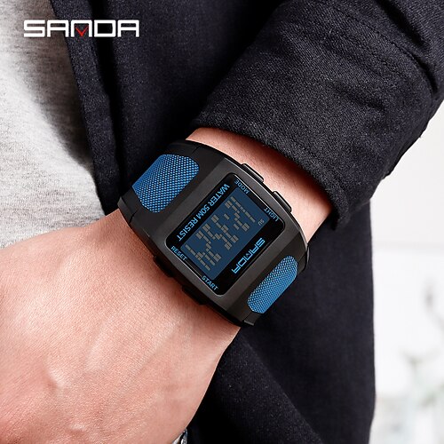SANDA Digital Watch for Men Digital Digital Stylish Stylish Tactical Watch Waterproof Calendar Alarm Clock Plastic PU Leather Fashion
SANDA Digital Watch for Men Digital Digital Stylish Stylish Tactical Watch Waterproof Calendar Alarm Clock Plastic PU Leather Fashion