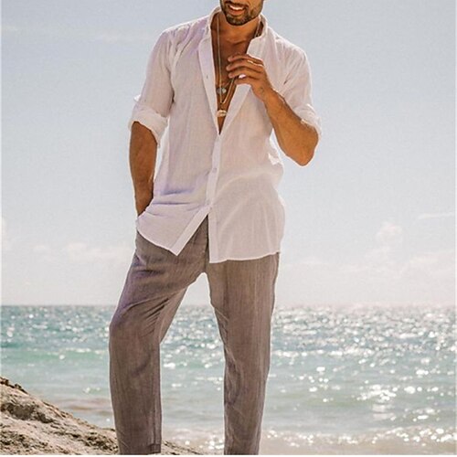 Men's Shirt Solid Color Turndown White Outdoor Street Long Sleeve Button-Down Clothing Apparel Fashion Casual Breathable Comfortable
Men's Shirt Solid Color Turndown White Outdoor Street Long Sleeve Button-Down Clothing Apparel Fashion Casual Breathable Comfortable