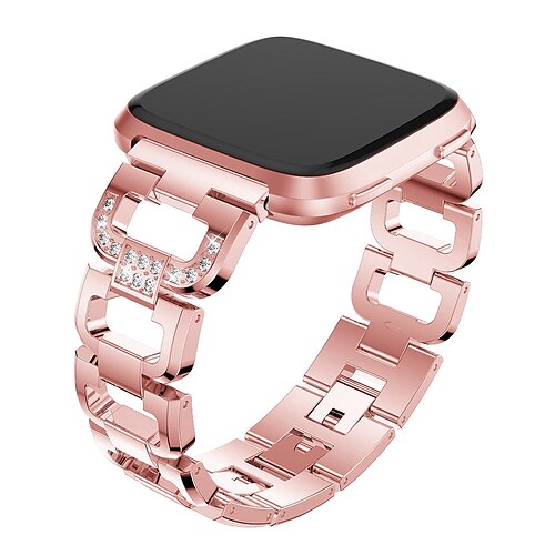

Smart Watch Band for Versa 2 / Versa / Versa Lite Stainless Steel Smartwatch Strap Adjustable Bling Diamond Jewelry Bracelet Replacement Wristband