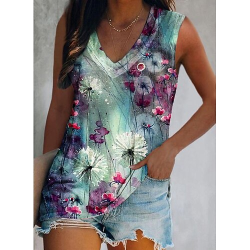 Women's Camisole Flower Sunflower Casual Work Camisole Tank Top Camis V Neck Basic Essential Casual PYSW114-5 PYS-13673T-5 PYSW131-5 S / 3D Print
Women's Camisole Flower Sunflower Casual Work Camisole Tank Top Camis V Neck Basic Essential Casual PYSW114-5 PYS-13673T-5 PYSW131-5 S / 3D Print