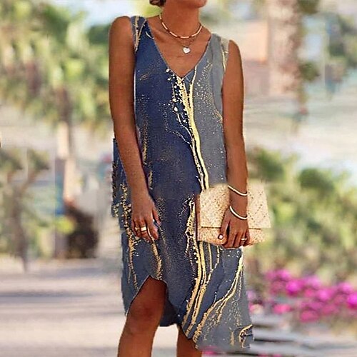 Women's Casual Dress Midi Dress Blue Khaki Sleeveless Print Spring Summer V Neck Modern 2022 S M L XL XXL 3XL
Women's Casual Dress Midi Dress Blue Khaki Sleeveless Print Spring Summer V Neck Modern 2022 S M L XL XXL 3XL