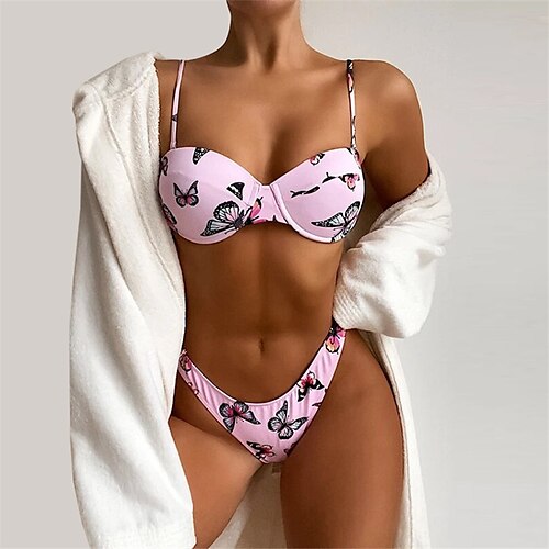 Mulheres Roupa de Banho Biquíni 2 partes Normal roupa de banho Sem costas Estampado Borboleta Animal Roxo Com Alças Fatos de banho Sensual Férias Moda / Moderno / novo / Com Bojo
Mulheres Roupa de Banho Biquíni 2 partes Normal roupa de banho Sem costas Estampado Borboleta Animal Roxo Com Alças Fatos de banho Sensual Férias Moda / Moderno / novo / Com Bojo