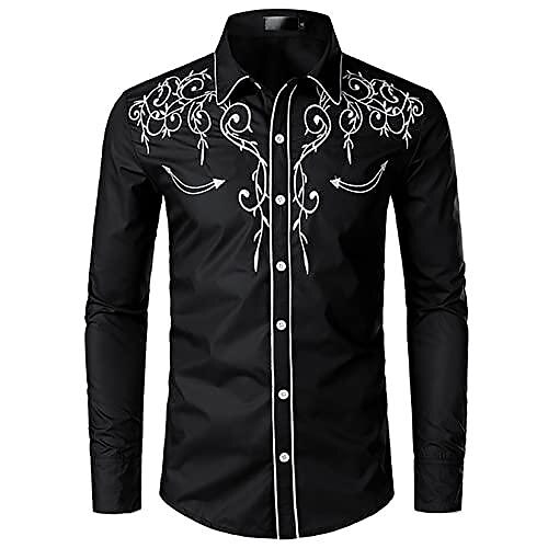 Men's Long Sleeve Embroidered Western Cowboy Shirts Slim Fit Casual Button Down Shirt Black Small
Men's Long Sleeve Embroidered Western Cowboy Shirts Slim Fit Casual Button Down Shirt Black Small