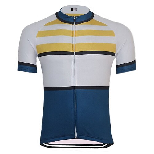21Grams Men's Cycling Jersey Short Sleeve Bike Top with 3 Rear Pockets Mountain Bike MTB Road Bike Cycling Breathable Quick Dry Moisture Wicking Reflective Strips Blue White Polyester Spandex Sports
21Grams Men's Cycling Jersey Short Sleeve Bike Top with 3 Rear Pockets Mountain Bike MTB Road Bike Cycling Breathable Quick Dry Moisture Wicking Reflective Strips Blue White Polyester Spandex Sports