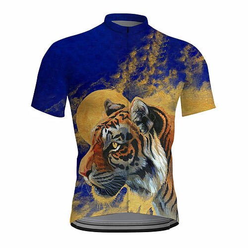21Grams Men's Cycling Jersey Short Sleeve Bike Top with 3 Rear Pockets Mountain Bike MTB Road Bike Cycling Breathable Quick Dry Moisture Wicking Reflective Strips Royal Blue Tiger Polyester Spandex
21Grams Men's Cycling Jersey Short Sleeve Bike Top with 3 Rear Pockets Mountain Bike MTB Road Bike Cycling Breathable Quick Dry Moisture Wicking Reflective Strips Royal Blue Tiger Polyester Spandex