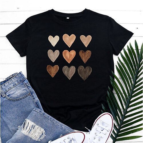 Women's T shirt Basic Print Simple Basic Round Neck T-shirt Sleeve Stard Summer pea green White Black Dark Red Dark Pink
Women's T shirt Basic Print Simple Basic Round Neck T-shirt Sleeve Stard Summer pea green White Black Dark Red Dark Pink