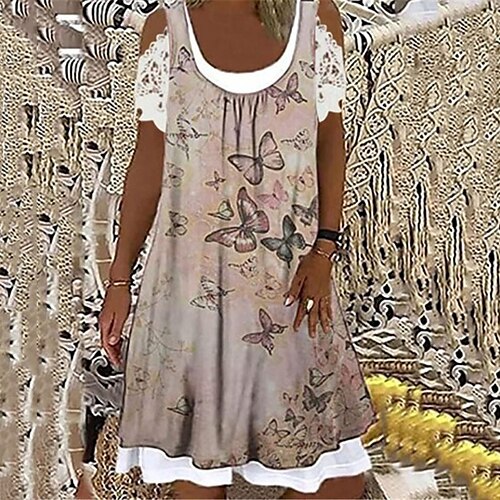 Women's Shift Dress Midi Dress Yellow Gray Short Sleeve Animal Lace Spring Summer Loose Fit 2022 S M L XL XXL 3XL 4XL
Women's Shift Dress Midi Dress Yellow Gray Short Sleeve Animal Lace Spring Summer Loose Fit 2022 S M L XL XXL 3XL 4XL