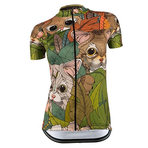 21Grams Women's Cycling Jersey Short Sleeve Bike Top with 3 Rear Pockets Mountain Bike MTB Road Bike Cycling Breathable Quick Dry Moisture Wicking Reflective Strips Green Animal Polyester Spandex
21Grams Women's Cycling Jersey Short Sleeve Bike Top with 3 Rear Pockets Mountain Bike MTB Road Bike Cycling Breathable Quick Dry Moisture Wicking Reflective Strips Green Animal Polyester Spandex