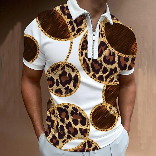 Men's Golf Shirt Leopard Short Sleeve Turndown White Casual Daily Zipper Print Tops Sports Fashion Comfortable Summer
Men's Golf Shirt Leopard Short Sleeve Turndown White Casual Daily Zipper Print Tops Sports Fashion Comfortable Summer
