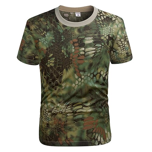 Men's T shirt Hiking Tee shirt Tactical Military Shirt Top Outdoor Breathable Quick Dry Lightweight Summer Jungle Python Green Python Black python pattern
Men's T shirt Hiking Tee shirt Tactical Military Shirt Top Outdoor Breathable Quick Dry Lightweight Summer Jungle Python Green Python Black python pattern