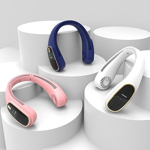 Negative ion hanging neck fan portable lazy bladeless fan cooling air cooler USB charging fan outdoor sports pink
Negative ion hanging neck fan portable lazy bladeless fan cooling air cooler USB charging fan outdoor sports pink