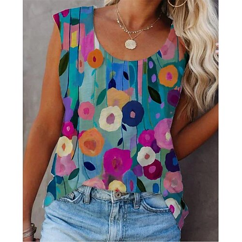 Women's Camis Blue Floral Patchwork Print Sleeveless Casual Daily Basic Bohemian Style Casual Round Neck Regular S / 3D Print
Women's Camis Blue Floral Patchwork Print Sleeveless Casual Daily Basic Bohemian Style Casual Round Neck Regular S / 3D Print