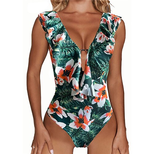 Women's Swimwear Tankini 2 Piece Normal Swimsuit Ruffle Open Back Printing Flower Green Black Blue Rosy Pink Dark Green V Wire Bathing Suits New Vacation Fashion / Modern / Padded Bras
Women's Swimwear Tankini 2 Piece Normal Swimsuit Ruffle Open Back Printing Flower Green Black Blue Rosy Pink Dark Green V Wire Bathing Suits New Vacation Fashion / Modern / Padded Bras