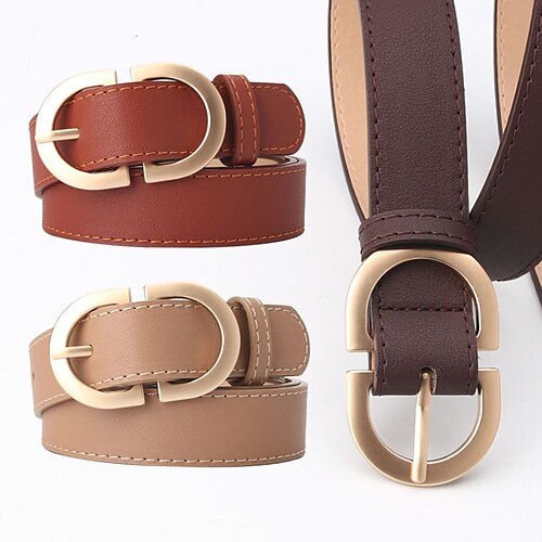 Women's Unisex PU Buckle Belt PU Leather Prong Buckle D-ring Casual Classic Party Daily White Black Brown Beige
Women's Unisex PU Buckle Belt PU Leather Prong Buckle D-ring Casual Classic Party Daily White Black Brown Beige