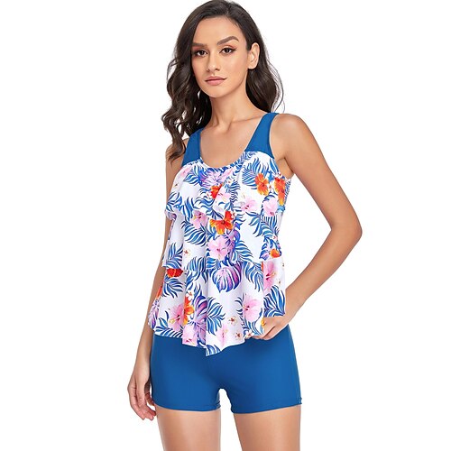 Women's Tankini Two Piece Swimsuit with Boy Shorts Bathing Suit Floral Swimwear Green Blue Breathable Quick Dry Sleeveless - Swimming Surfing Beach Summer
Women's Tankini Two Piece Swimsuit with Boy Shorts Bathing Suit Floral Swimwear Green Blue Breathable Quick Dry Sleeveless - Swimming Surfing Beach Summer