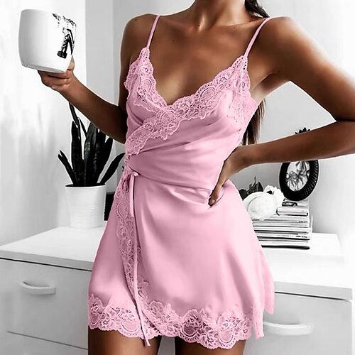 Women's Pajamas Nightgown Nighty Pjs Pure Color Ultra Slim Comfort Soft Home Daily Beach Satin Straps Sleeveless Embroidery Belt Included Spring Summer Blue Purple / Silk / Sexy
Women's Pajamas Nightgown Nighty Pjs Pure Color Ultra Slim Comfort Soft Home Daily Beach Satin Straps Sleeveless Embroidery Belt Included Spring Summer Blue Purple / Silk / Sexy