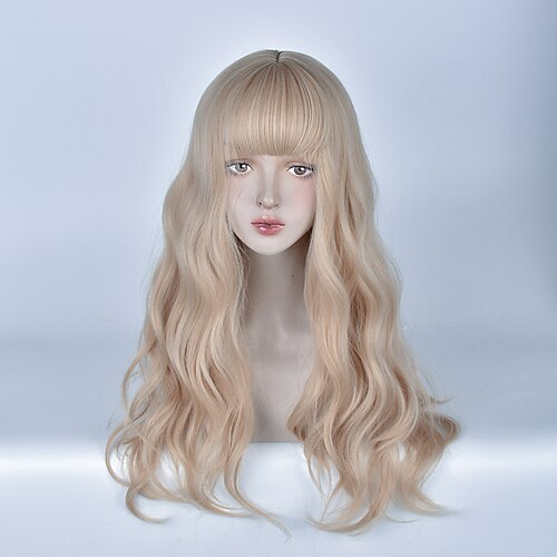 Synthetic Hair Women'S Milk Blonde Long Curly Cosplay Wig With Bangs Heat-Resistant Wig
Synthetic Hair Women'S Milk Blonde Long Curly Cosplay Wig With Bangs Heat-Resistant Wig