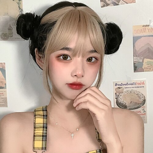 Wig for women Long Hair Air Bangs Black and Yellow Two-color Straight Hair Hood Style
Wig for women Long Hair Air Bangs Black and Yellow Two-color Straight Hair Hood Style