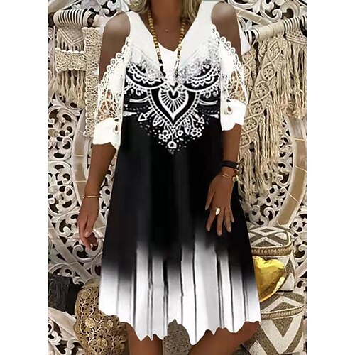 Women's Casual Dress Midi Dress 3/4 Length Sleeve Color Gradient Cold Shoulder Winter Fall Autumn V Neck 2022 S M L XL XXL XXXL 4XL 5XL
Women's Casual Dress Midi Dress 3/4 Length Sleeve Color Gradient Cold Shoulder Winter Fall Autumn V Neck 2022 S M L XL XXL XXXL 4XL 5XL