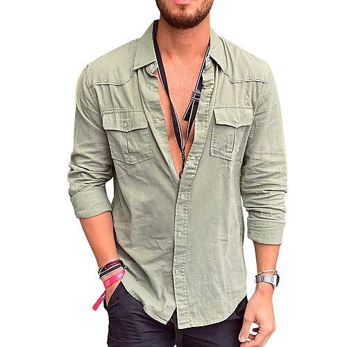 Men's Casual Shirt Solid Colored Stand Collar Black Blue Light Green Army Green Beige Outdoor Street Long Sleeve Button-Down Clothing Apparel Fashion Casual Breathable Comfortable
Men's Casual Shirt Solid Colored Stand Collar Black Blue Light Green Army Green Beige Outdoor Street Long Sleeve Button-Down Clothing Apparel Fashion Casual Breathable Comfortable