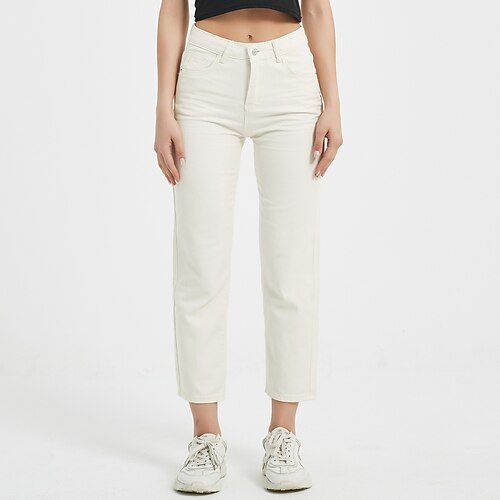 Women's Pants Trousers Jeans Denim White Mid Waist Fashion Casual Weekend Side Pockets Micro-elastic Ankle-Length Comfort Plain S M
Women's Pants Trousers Jeans Denim White Mid Waist Fashion Casual Weekend Side Pockets Micro-elastic Ankle-Length Comfort Plain S M