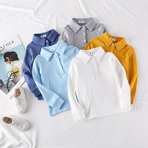 Kids Boys Shirt Long Sleeve Solid Color White Blue Gray Children Tops Fall Winter Basic Cool School Daily Regular Fit 2-8 Years
Kids Boys Shirt Long Sleeve Solid Color White Blue Gray Children Tops Fall Winter Basic Cool School Daily Regular Fit 2-8 Years