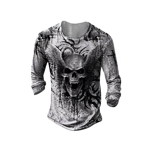 Men's T shirt Tee Graphic Skull Crew Neck Gray 3D Print Casual Daily Long Sleeve Print Clothing Apparel Sports Fashion Lightweight Big and Tall
Men's T shirt Tee Graphic Skull Crew Neck Gray 3D Print Casual Daily Long Sleeve Print Clothing Apparel Sports Fashion Lightweight Big and Tall