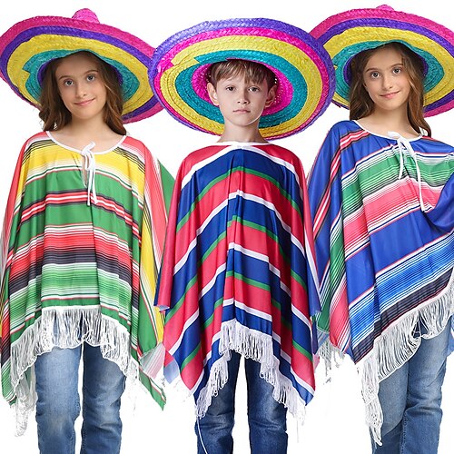 Meksikansk Maskerade Serape Poncho-kostyme Barne Gutt Cosplay Cinco de Mayo Mexicos uavhengighetsdag De dødes dag Karneval Maskerade Festival / høytid polyester Grønn / Blå / Rød Lett Karneval / Sjal
Meksikansk Maskerade Serape Poncho-kostyme Barne Gutt Cosplay Cinco de Mayo Mexicos uavhengighetsdag De dødes dag Karneval Maskerade Festival / høytid polyester Grønn / Blå / Rød Lett Karneval / Sjal