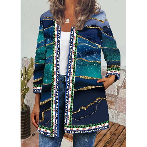 Per donna Giubbotto Giacca sportiva Esterno Giornaliero Per eventi Primavera Estate Standard Cappotto Standard Traspirante Streetwear Informale Giacca Manica lunga Color Block Stampa Tasche Stampa
Per donna Giubbotto Giacca sportiva Esterno Giornaliero Per eventi Primavera Estate Standard Cappotto Standard Traspirante Streetwear Informale Giacca Manica lunga Color Block Stampa Tasche Stampa