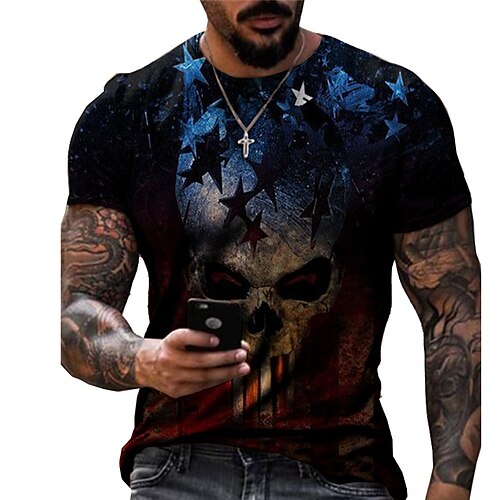 Men's Unisex T shirt 3D Print Graphic Prints Skull Star Crew Neck Street Daily Print Short Sleeve Tops Casual Designer Big and Tall Sports Blue
Men's Unisex T shirt 3D Print Graphic Prints Skull Star Crew Neck Street Daily Print Short Sleeve Tops Casual Designer Big and Tall Sports Blue