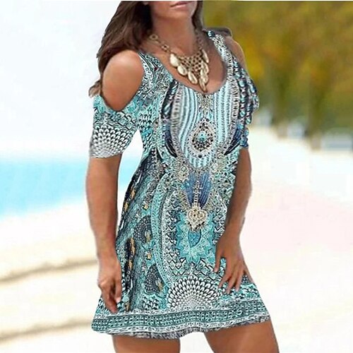 Women's Plus Size Holiday Dress Floral Crew Neck Print Short Sleeve Spring Summer Casual Short Mini Dress Causal Daily Dress
Women's Plus Size Holiday Dress Floral Crew Neck Print Short Sleeve Spring Summer Casual Short Mini Dress Causal Daily Dress