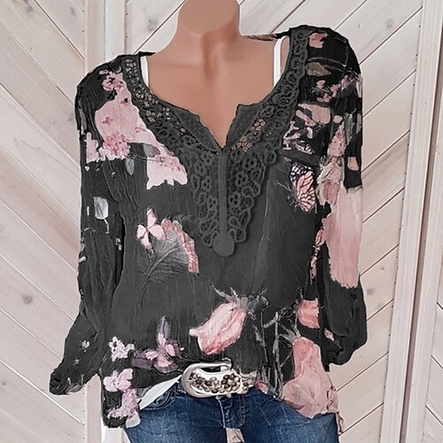 Women's Loose Jumper Set Shirt Dress Shirt Print Flower / Floral Daily V Neck T-shirt Sleeve Regular Spring, Fall, Winter, Summer Blue White Black Grey Red
Women's Loose Jumper Set Shirt Dress Shirt Print Flower / Floral Daily V Neck T-shirt Sleeve Regular Spring, Fall, Winter, Summer Blue White Black Grey Red