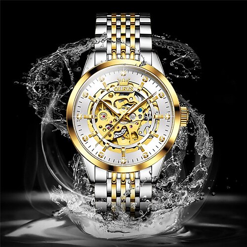 OLEVS Mechanical Watch for Men Analog Automatic self-winding Luminous Hole Casual Waterproof Noctilucent Stainless Steel Stainless Steel Fashion Luxurious
OLEVS Mechanical Watch for Men Analog Automatic self-winding Luminous Hole Casual Waterproof Noctilucent Stainless Steel Stainless Steel Fashion Luxurious