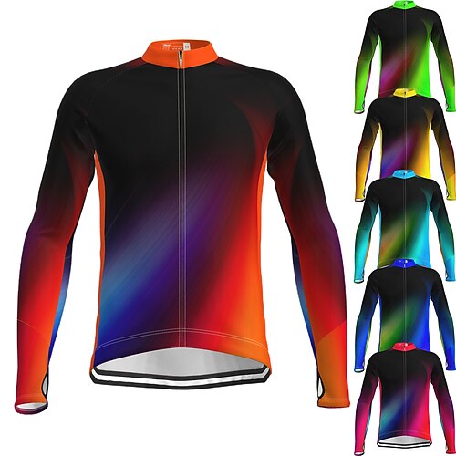 21Grams Men's Cycling Jersey Long Sleeve Bike Top with 3 Rear Pockets Mountain Bike MTB Road Bike Cycling Breathable Quick Dry Moisture Wicking Reflective Strips Green Yellow Sky Blue Gradient
21Grams Men's Cycling Jersey Long Sleeve Bike Top with 3 Rear Pockets Mountain Bike MTB Road Bike Cycling Breathable Quick Dry Moisture Wicking Reflective Strips Green Yellow Sky Blue Gradient