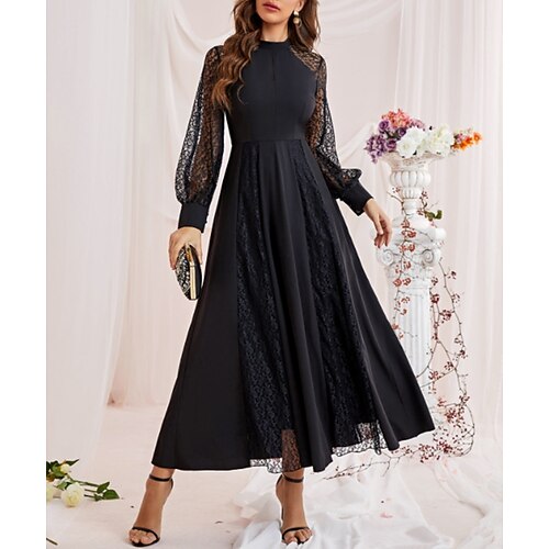 Women's Party Dress Swing Dress Black Dress Long Dress Maxi Dress Black Long Sleeve Pure Color Mesh Fall Spring Crew Neck Winter Dress Evening Party Fall Dress Slim Mesh S M L XL
Women's Party Dress Swing Dress Black Dress Long Dress Maxi Dress Black Long Sleeve Pure Color Mesh Fall Spring Crew Neck Winter Dress Evening Party Fall Dress Slim Mesh S M L XL