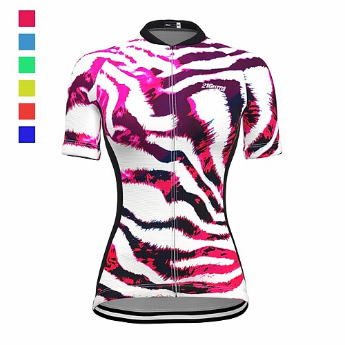 21Grams Women's Cycling Jersey Short Sleeve Bike Top with 3 Rear Pockets Mountain Bike MTB Road Bike Cycling Breathable Quick Dry Moisture Wicking Reflective Strips Green Yellow Sky Blue Zebra
21Grams Women's Cycling Jersey Short Sleeve Bike Top with 3 Rear Pockets Mountain Bike MTB Road Bike Cycling Breathable Quick Dry Moisture Wicking Reflective Strips Green Yellow Sky Blue Zebra