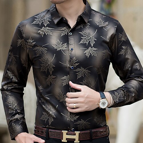 Men's Tuxedo Shirts Prom Shirt Maple Leaf Turndown Blue Black Print Party Outdoor Long Sleeve Button-Down Print Clothing Apparel Fashion Breathable Comfortable / Summer / Spring / Summer / Club
Men's Tuxedo Shirts Prom Shirt Maple Leaf Turndown Blue Black Print Party Outdoor Long Sleeve Button-Down Print Clothing Apparel Fashion Breathable Comfortable / Summer / Spring / Summer / Club
