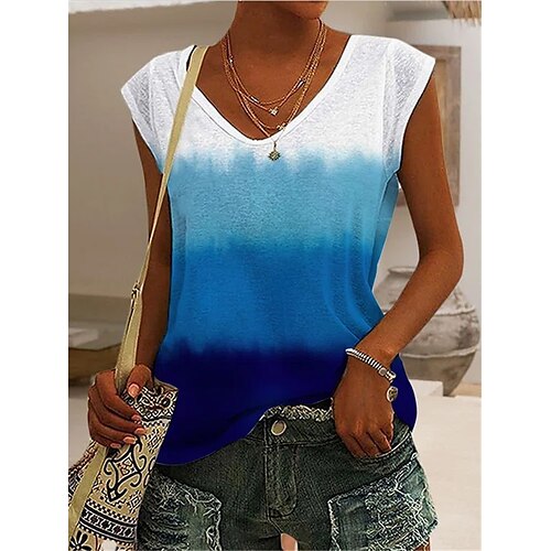 Women's Tank Top Camis Blue Color Gradient Patchwork Print Sleeveless Casual Daily Basic Casual Beach V Neck Regular S / 3D Print
Women's Tank Top Camis Blue Color Gradient Patchwork Print Sleeveless Casual Daily Basic Casual Beach V Neck Regular S / 3D Print