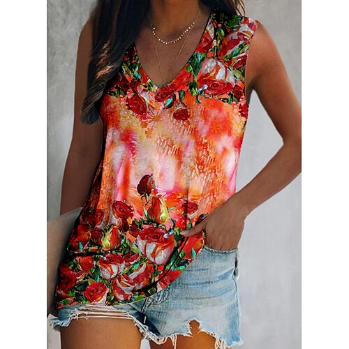 Women's Tank Top Vest Green Blue Red Floral Print Sleeveless Daily Holiday Streetwear Casual V Neck Regular Floral S / 3D Print
Women's Tank Top Vest Green Blue Red Floral Print Sleeveless Daily Holiday Streetwear Casual V Neck Regular Floral S / 3D Print