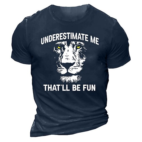 Men's T shirt Tee Graphic Lion Crew Neck Green Navy Blue Gray Black 3D Print Outdoor Casual Short Sleeve Print Clothing Apparel Fashion Classic Comfortable Big and Tall / Summer / Summer / Sports
Men's T shirt Tee Graphic Lion Crew Neck Green Navy Blue Gray Black 3D Print Outdoor Casual Short Sleeve Print Clothing Apparel Fashion Classic Comfortable Big and Tall / Summer / Summer / Sports
