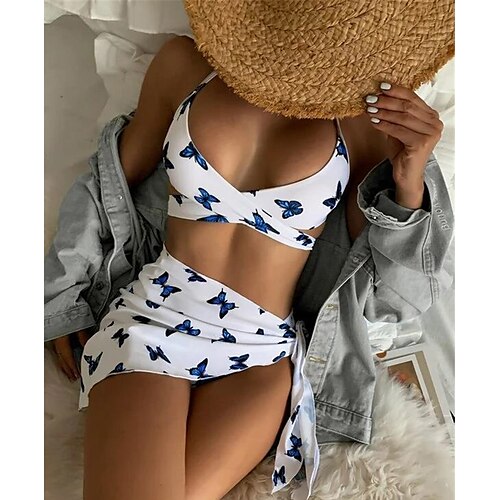 Mulheres Roupa de Banho Biquíni Três Peças Normal roupa de banho Sem costas Estampado Borboleta Animal Branco Nadador Decote em V-wire Fatos de banho Sensual Férias Moda / Moderno / novo / Com Bojo
Mulheres Roupa de Banho Biquíni Três Peças Normal roupa de banho Sem costas Estampado Borboleta Animal Branco Nadador Decote em V-wire Fatos de banho Sensual Férias Moda / Moderno / novo / Com Bojo