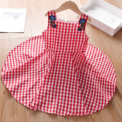Kids Little Girls' Dress Cartoon Plaid A Line Dress Daily Holiday Ruched Print Red Knee-length Sleeveless Cute Sweet Dresses Spring Summer Regular Fit 2-6 Years
Kids Little Girls' Dress Cartoon Plaid A Line Dress Daily Holiday Ruched Print Red Knee-length Sleeveless Cute Sweet Dresses Spring Summer Regular Fit 2-6 Years