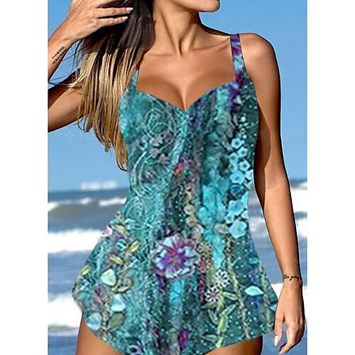 Women's Swimwear Tankini 2 Piece Normal Swimsuit High Waisted Floral Print Plant Blue Padded V Wire Bathing Suits Sports Vacation Sexy / Strap / New / Strap
Women's Swimwear Tankini 2 Piece Normal Swimsuit High Waisted Floral Print Plant Blue Padded V Wire Bathing Suits Sports Vacation Sexy / Strap / New / Strap