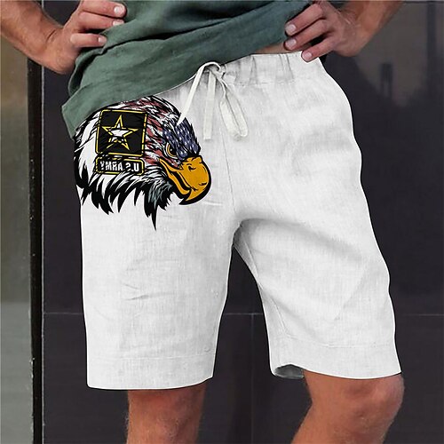 Men's Stylish Designer Straight Shorts Elastic Waist Print Short Pants Sports Outdoor Daily Graphic Prints Eagle Cotton Blend Comfort Breathable Mid Waist White Army Green S M L XL XXL
Men's Stylish Designer Straight Shorts Elastic Waist Print Short Pants Sports Outdoor Daily Graphic Prints Eagle Cotton Blend Comfort Breathable Mid Waist White Army Green S M L XL XXL