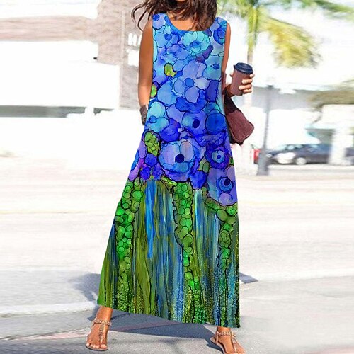 Mulheres Vestido A Line Vestido maxi longo Azul Sem Manga Floral Bolsos Imprimir Primavera Verão Decote Redondo à moda Casual Férias 2022 S M L XL XXL 3XL
Mulheres Vestido A Line Vestido maxi longo Azul Sem Manga Floral Bolsos Imprimir Primavera Verão Decote Redondo à moda Casual Férias 2022 S M L XL XXL 3XL
