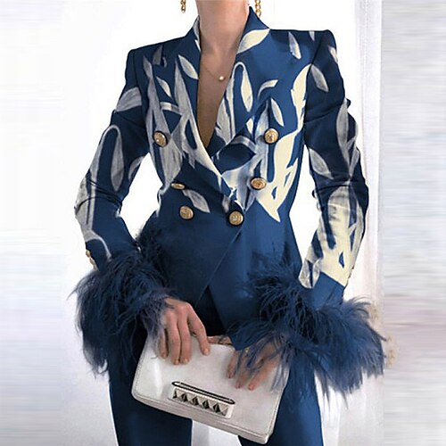 Women's Blazer Outdoor Street Daily Spring Summer Regular Coat Regular Fit Breathable Streetwear Elegant Jacket Long Sleeve Print Print Blue
Women's Blazer Outdoor Street Daily Spring Summer Regular Coat Regular Fit Breathable Streetwear Elegant Jacket Long Sleeve Print Print Blue